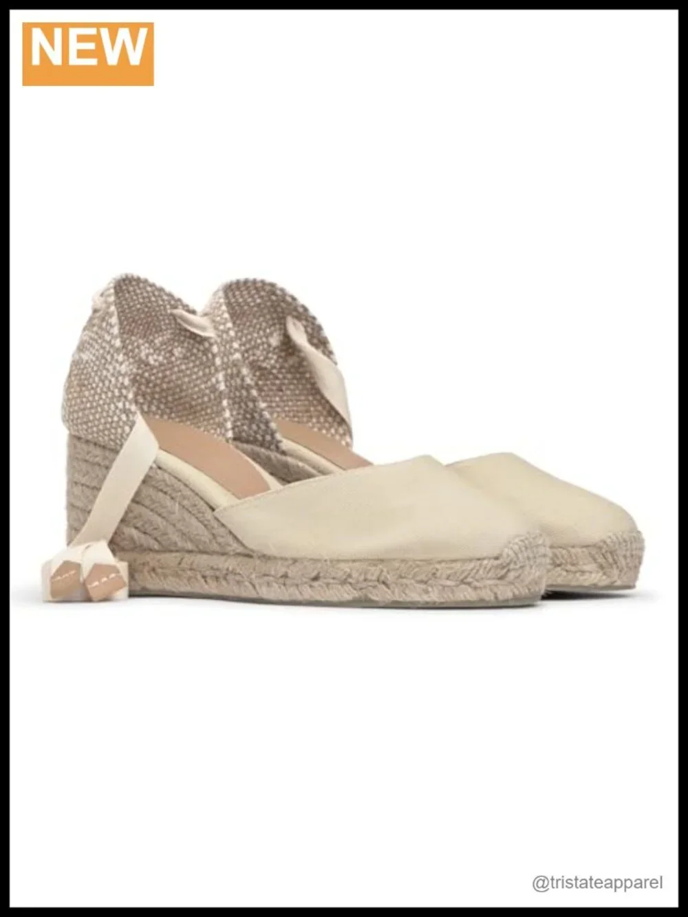 Canvas Espadrille Wedges Braided Jute Ankle Strap Wedding Shoes 2.5in Heel